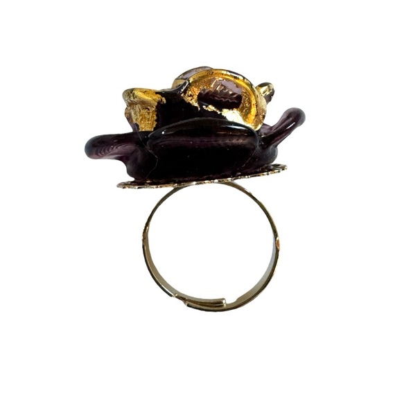 Adjustable large rose/flower ring - Picture 4 of 5